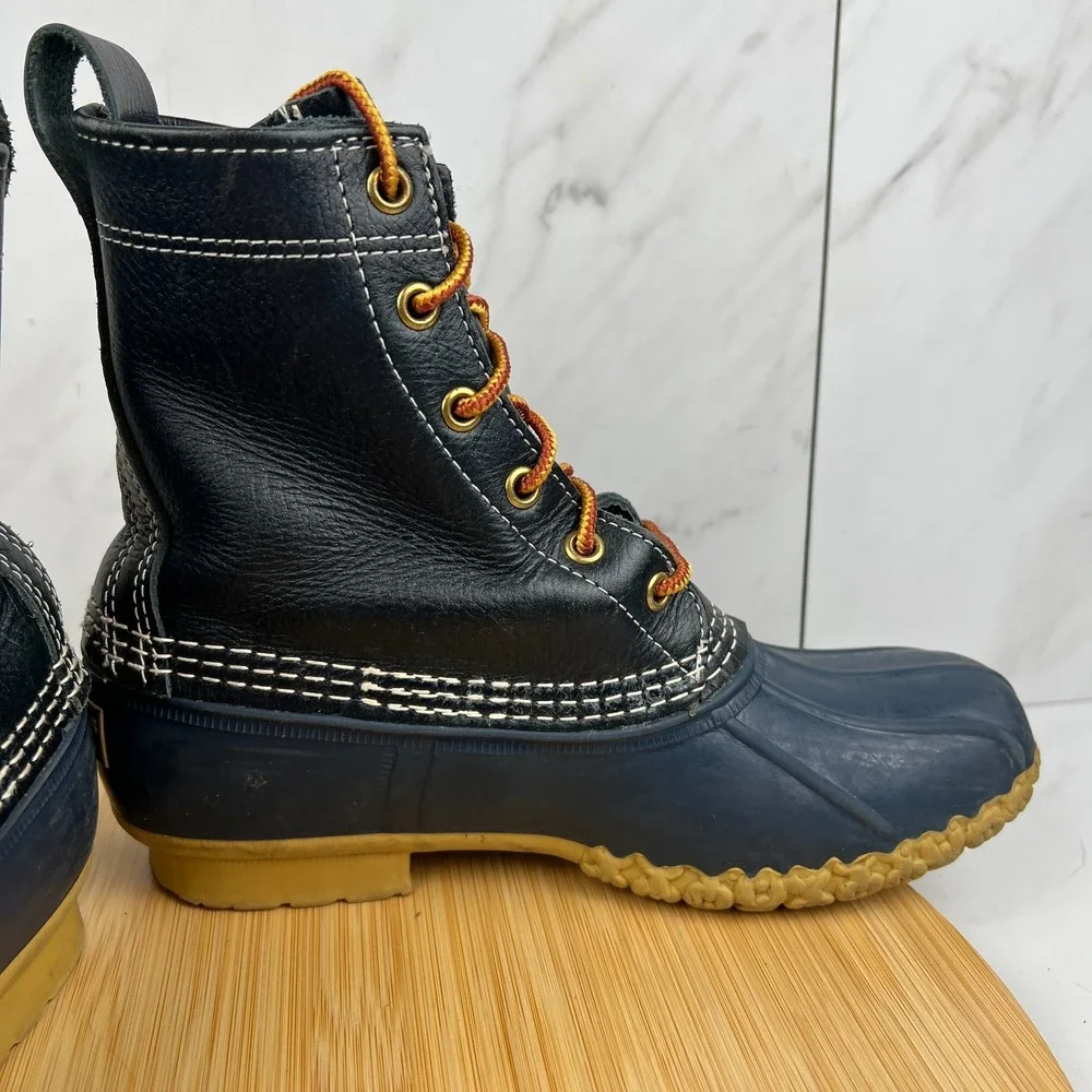 Vintage LL Bean Bean Boots Mens Size 6 Blue Leather Duck Rain Boots 175064